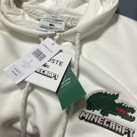 NWT Unisex Lacoste Minecraft white hoodie - Picture 8 of 12